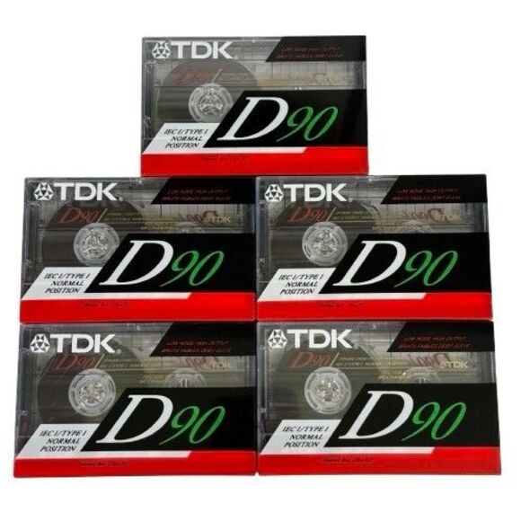 Lot 5 New Sealed TDK D90 Normal Position TYPE I Blank Audio Cassette Tapes 1990 - Picture 5 of 10